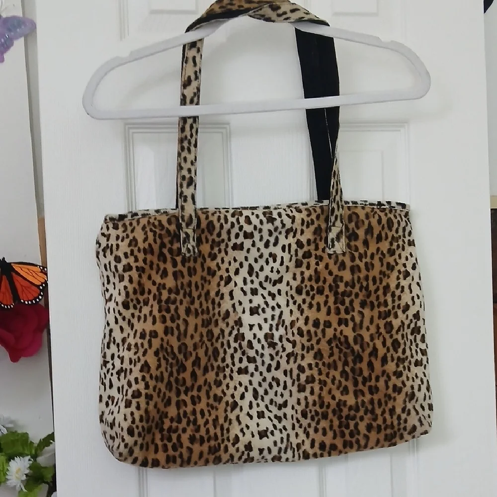 Vintage 80s Comeco Leopard Animal Print Bohemian Retro Everyday Tote Bag